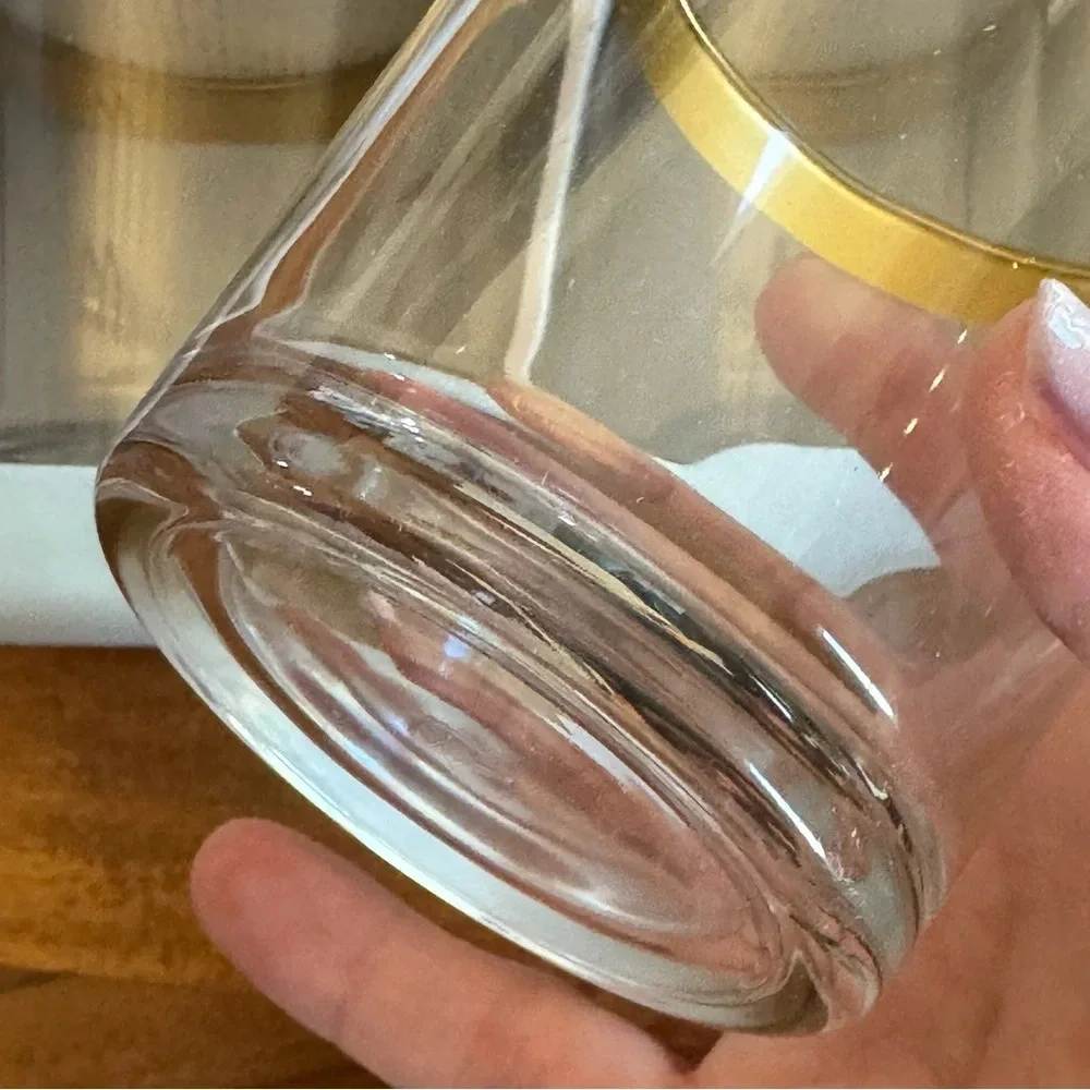 NWT Gold Rim 13oz Highball Glasses Set of 4